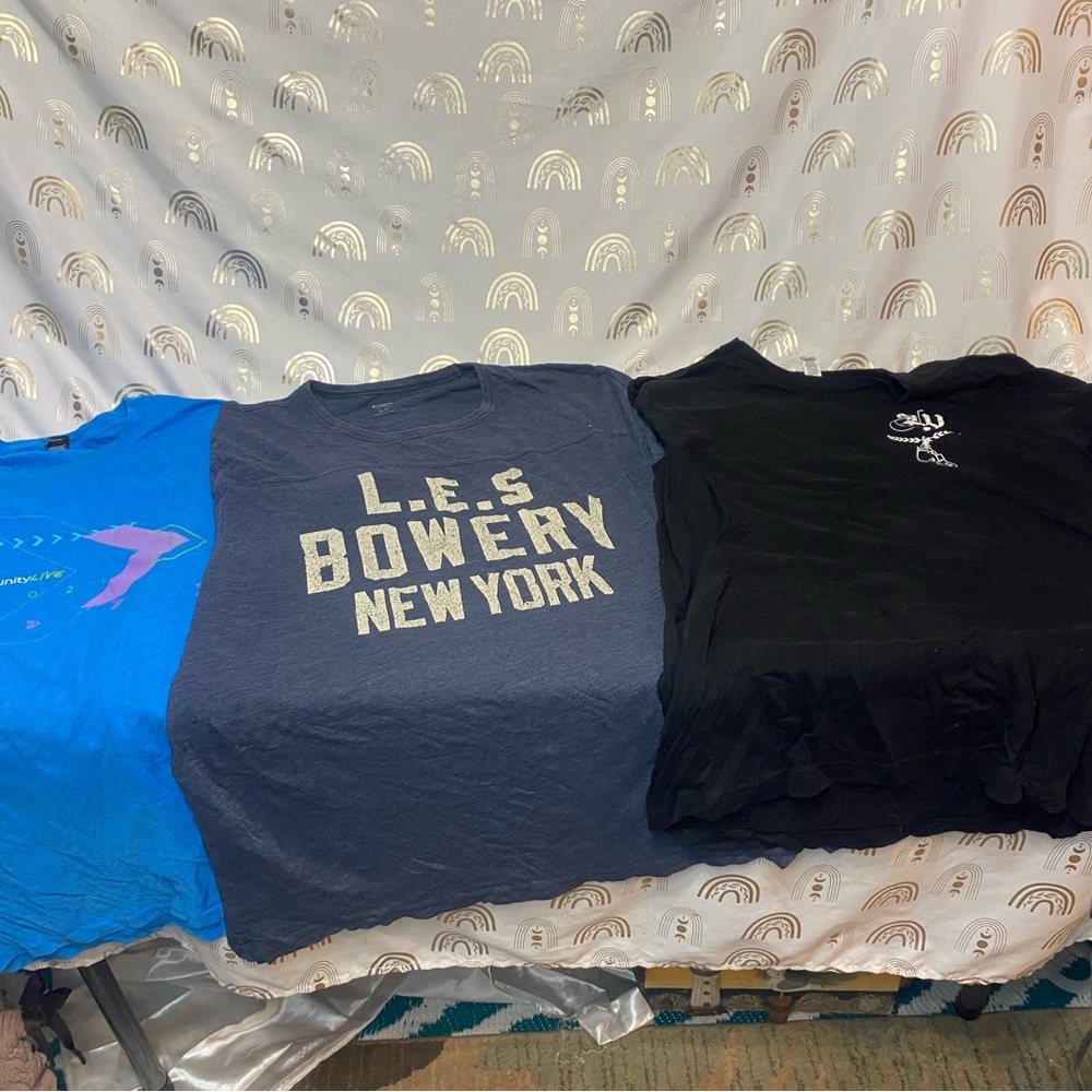 Blue and Black Graphic Tees